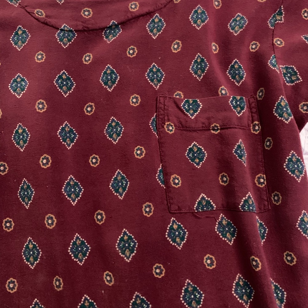 Patterned Maroon Romper - image 3